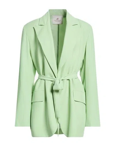 Compagnia Italiana Woman Blazer Light Green Size 12 Polyester, Elastane