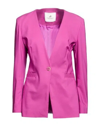 Compagnia Italiana Woman Blazer Mauve Size 6 Cotton, Polyester, Rubber In Purple