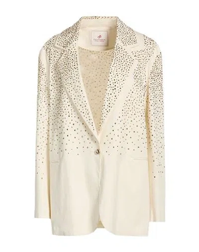 Compagnia Italiana Woman Blazer Off White Size 6 Cotton, Elastane