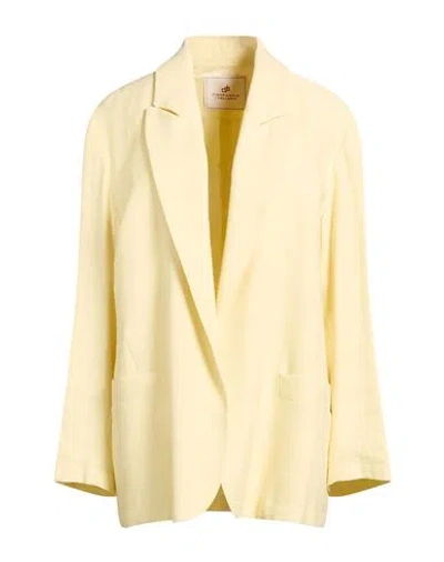 Compagnia Italiana Woman Blazer Pastel Yellow Size 10 Viscose, Polyester