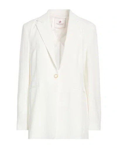 Compagnia Italiana Woman Blazer White Size 12 Polyester, Elastane