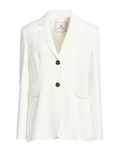 Compagnia Italiana Woman Blazer White Size 12 Polyester, Elastane