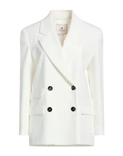 Compagnia Italiana Woman Blazer White Size 6 Polyester, Viscose, Elastane