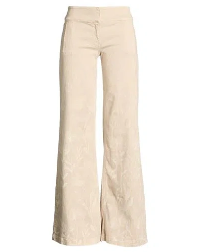 Compagnia Italiana Woman Jeans Beige Size 2 Cotton, Elastane In Neutral