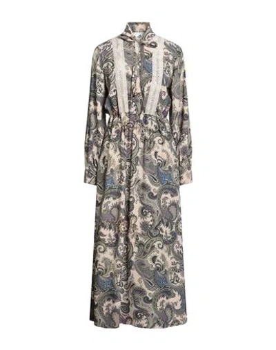 Compagnia Italiana Woman Maxi Dress Beige Size 12 Pes In Gray