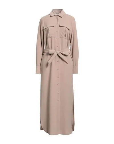 Compagnia Italiana Woman Maxi Dress Beige Size 12 Polyester, Elastane In Neutral