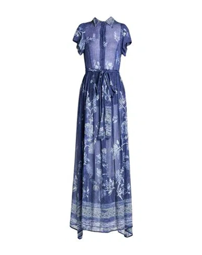 Compagnia Italiana Woman Maxi Dress Blue Size 2 Viscose