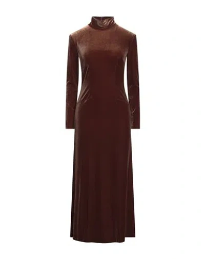 Compagnia Italiana Woman Maxi Dress Brown Size 10 Polyester, Elastane