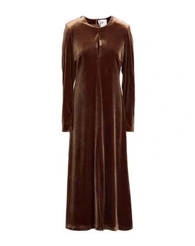 Compagnia Italiana Woman Maxi Dress Brown Size 10 Polyester, Elastane