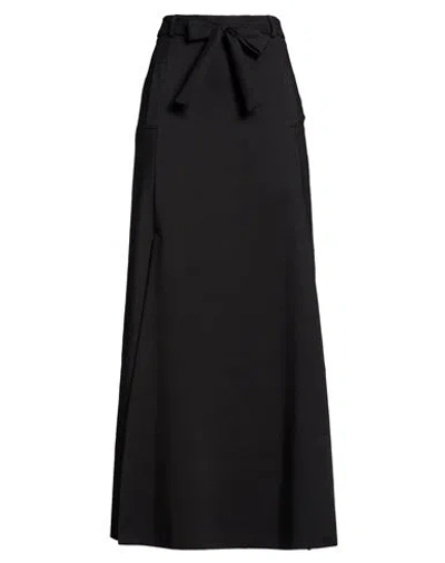 Compagnia Italiana Woman Maxi Skirt Black Size 2 Cotton, Polyester, Rubber
