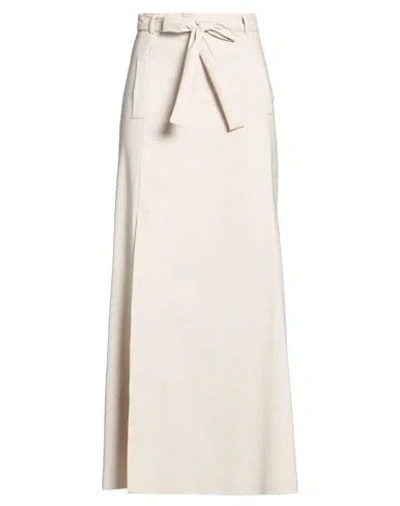 Compagnia Italiana Woman Maxi Skirt Off White Size 2 Cotton, Polyester, Rubber