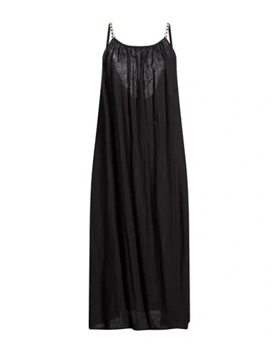 Compagnia Italiana Woman Midi Dress Black Size M Linen, Viscose