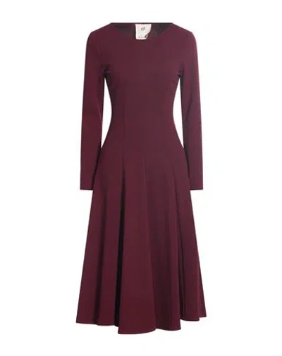Compagnia Italiana Woman Midi Dress Burgundy Size 10 Polyester, Elastane In Red