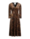 Compagnia Italiana Woman Midi Dress Camel Size 6 Polyester, Elastane In Brown