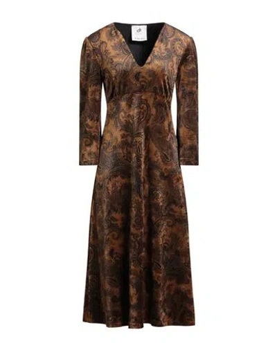 Compagnia Italiana Woman Midi Dress Camel Size 6 Polyester, Elastane In Brown