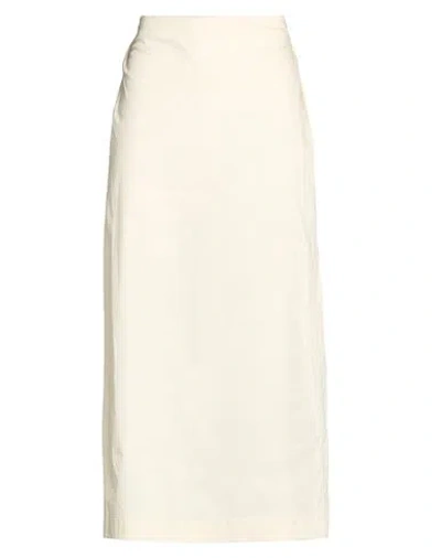 Compagnia Italiana Woman Midi Skirt Beige Size 10 Cotton In White