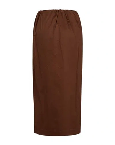 Compagnia Italiana Woman Midi Skirt Chocolate Brown Size 4 Cotton