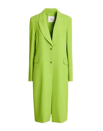 Compagnia Italiana Woman Overcoat & Trench Coat Lime Green Size 12 Polyester, Elastane