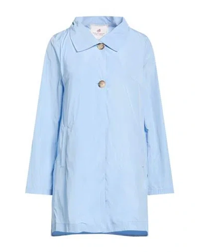 Compagnia Italiana Woman Overcoat & Trench Coat Sky Blue Size 10 Polyester
