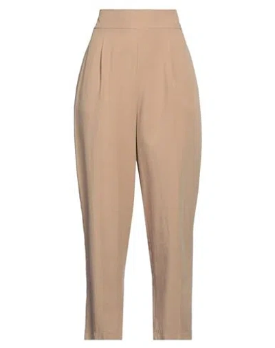 Compagnia Italiana Woman Pants Camel Size 8 Viscose, Linen In Beige