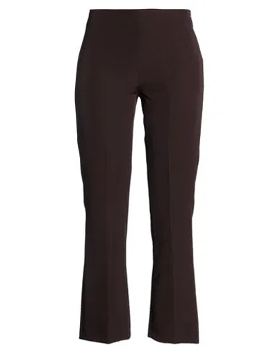 Compagnia Italiana Woman Pants Dark Brown Size 12 Polyester, Elastane