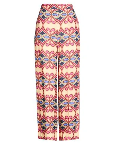 Compagnia Italiana Woman Pants Sand Size 6 Viscose In Multi