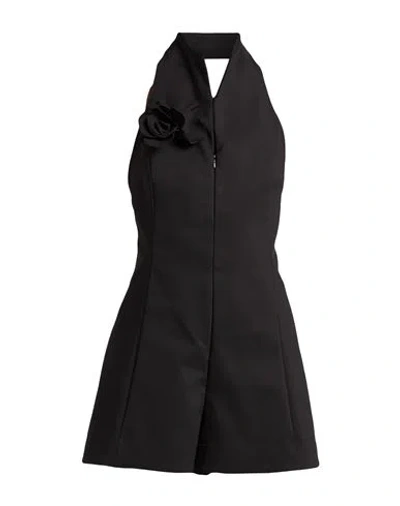 Compagnia Italiana Woman Playsuit Black Size 10 Cotton, Polyacrylic, Elastane