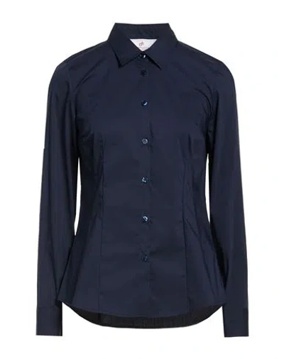 Compagnia Italiana Woman Shirt Navy Size 10 Cotton, Polyamide, Elastane In Blue