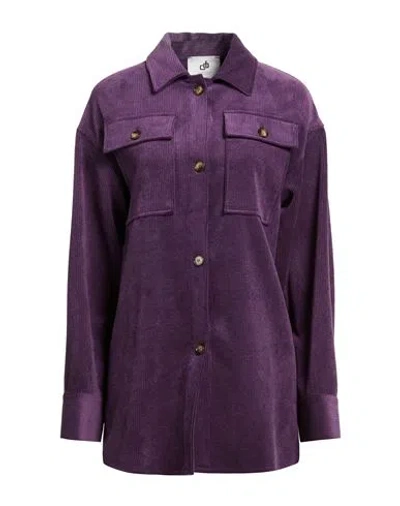 Compagnia Italiana Woman Shirt Purple Size 8 Cotton, Polyester, Elastane