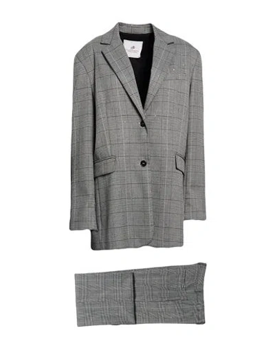 Compagnia Italiana Woman Suit Black Size 8 Polyester, Viscose, Elastane In Gray