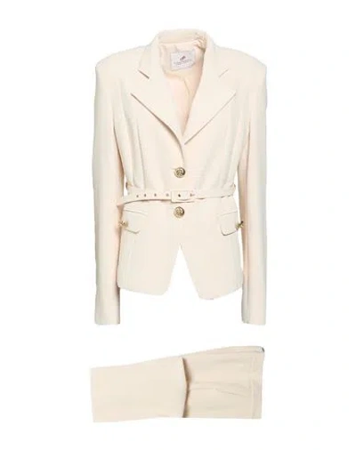Compagnia Italiana Woman Suit Cream Size 10 Polyester, Elastane In Neutral