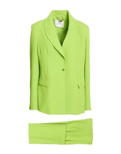 Compagnia Italiana Woman Suit Lime Green Size 12 Polyester, Elastane