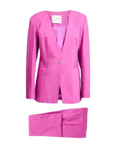 Compagnia Italiana Woman Suit Mauve Size 10 Cotton, Polyester, Rubber In Pink