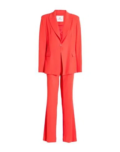 Compagnia Italiana Woman Suit Tomato Red Size 12 Polyester, Elastane