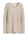 Compagnia Italiana Woman Sweater Beige Size L Acrylic, Wool, Alpaca Wool, Viscose In Beige