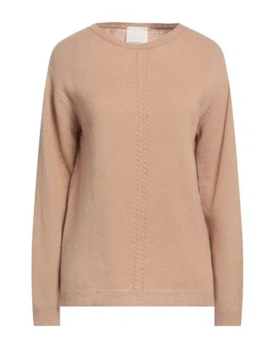 Compagnia Italiana Woman Sweater Camel Size L Wool, Cashmere In Beige