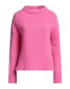 Compagnia Italiana Woman Sweater Fuchsia Size L Wool, Cashmere In Pink