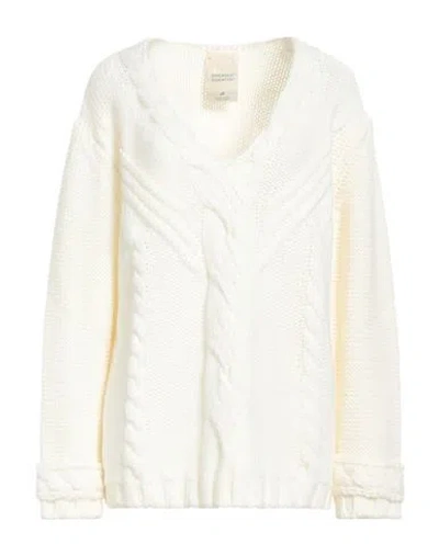 Compagnia Italiana Woman Sweater White Size L Acrylic, Wool, Alpaca Wool, Viscose