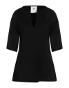 Compagnia Italiana Woman T-shirt Black Size 2 Viscose, Nylon, Elastane In Black