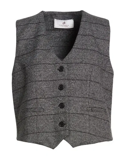 Compagnia Italiana Woman Tailored Vest Grey Size 10 Polyester, Viscose, Elastane In Gray