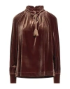 Compagnia Italiana Woman Top Brown Size 8 Polyester, Elastane