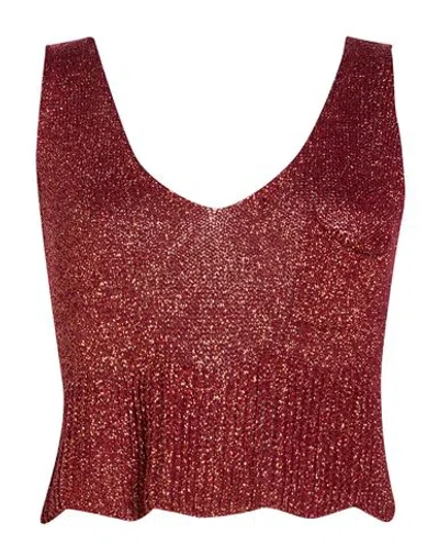 Compagnia Italiana Woman Top Copper Size M Viscose, Polyester In Burgundy