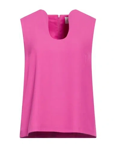 Compagnia Italiana Woman Top Fuchsia Size 12 Polyester, Elastane In Pink