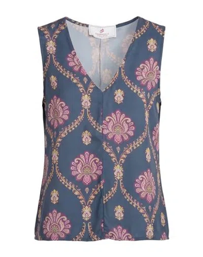 Compagnia Italiana Woman Top Slate Blue Size 2 Pes