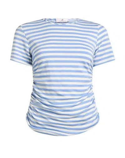 Compagnia Italiana Woman T-shirt Sky Blue Size L Viscose, Polyester, Elastane