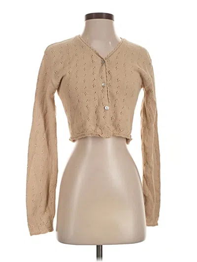 Pre-owned Compagnie Internationale Express Cardigan Sweater In Tan