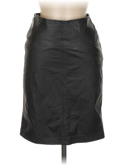 Pre-owned Compagnie Internationale Express Leather Skirt In Black