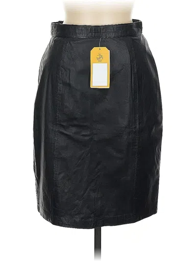 Pre-owned Compagnie Internationale Express Leather Skirt In Black