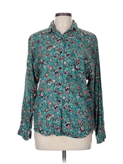 Pre-owned Compagnie Internationale Express Long Sleeve Blouse In Blue