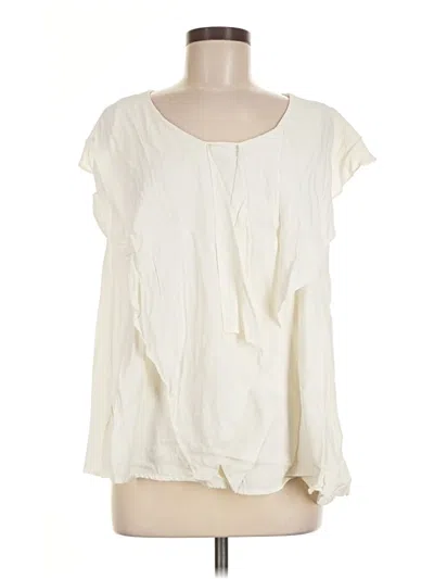 Pre-owned Compagnie Internationale Express Short Sleeve Blouse In Ivory